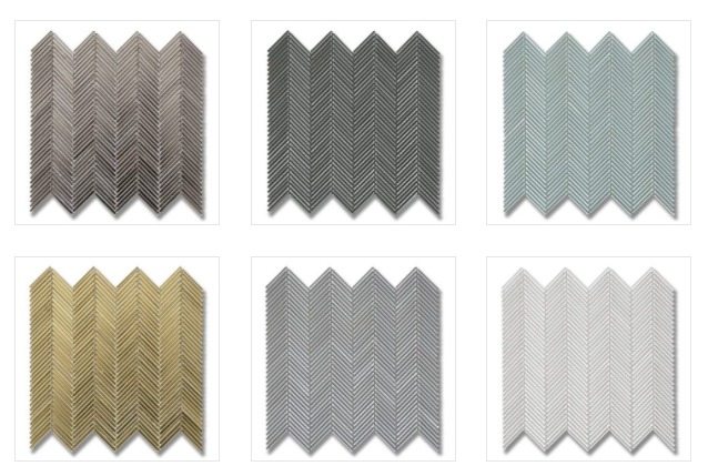 The Textile Glass color palette: Top row - Silver Silk, Lunar Gray, Icelandic Blue Lower row: Gold Silk, Dove Gray, Arctic White