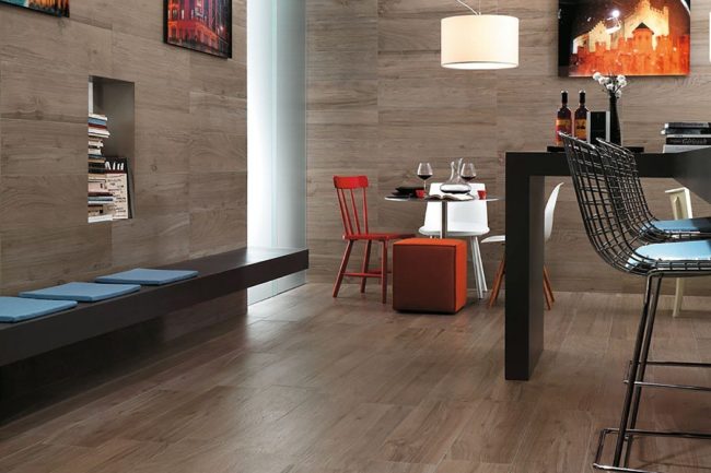 Wood Look Porcelain Plank Floor Restaurant