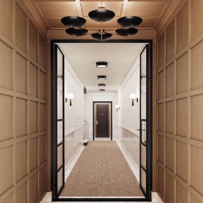 Wood Look Porcelain Floor in Multi Unit Residential Lobby